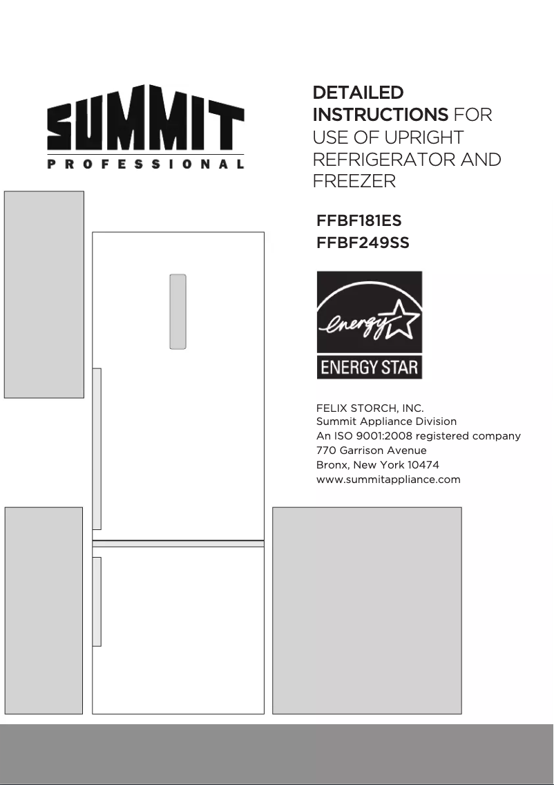 Page n°1 - Guide d'installation Summit FFBF181ES