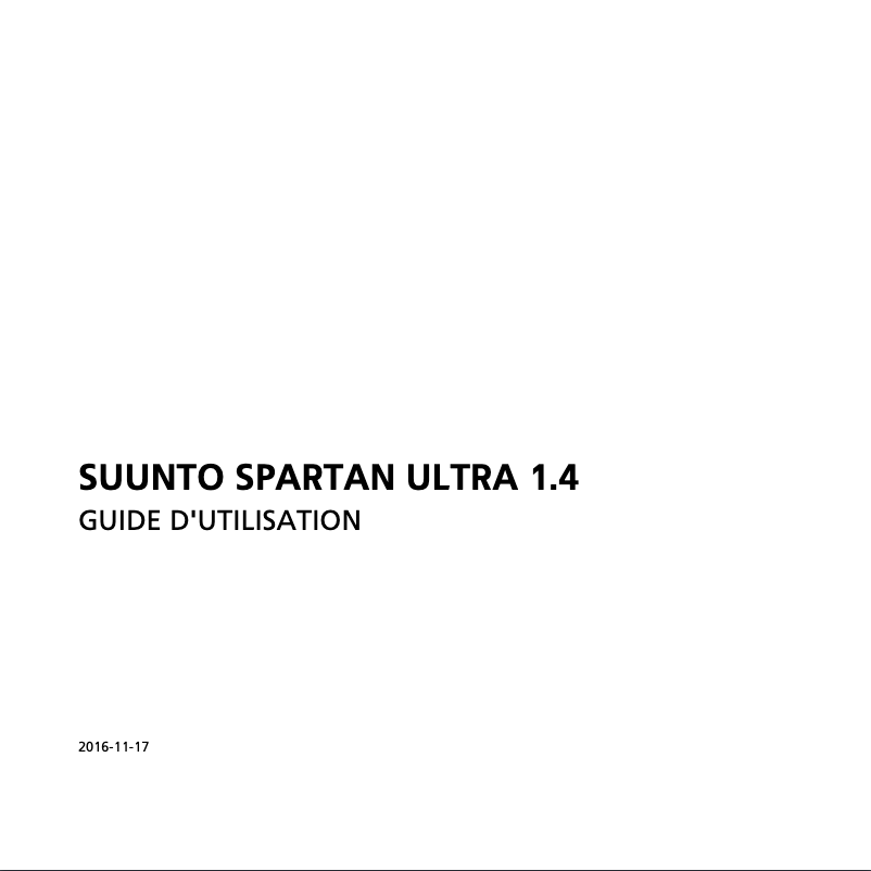 Page n°1 - Manuel utilisateur Suunto Spartan Ultra