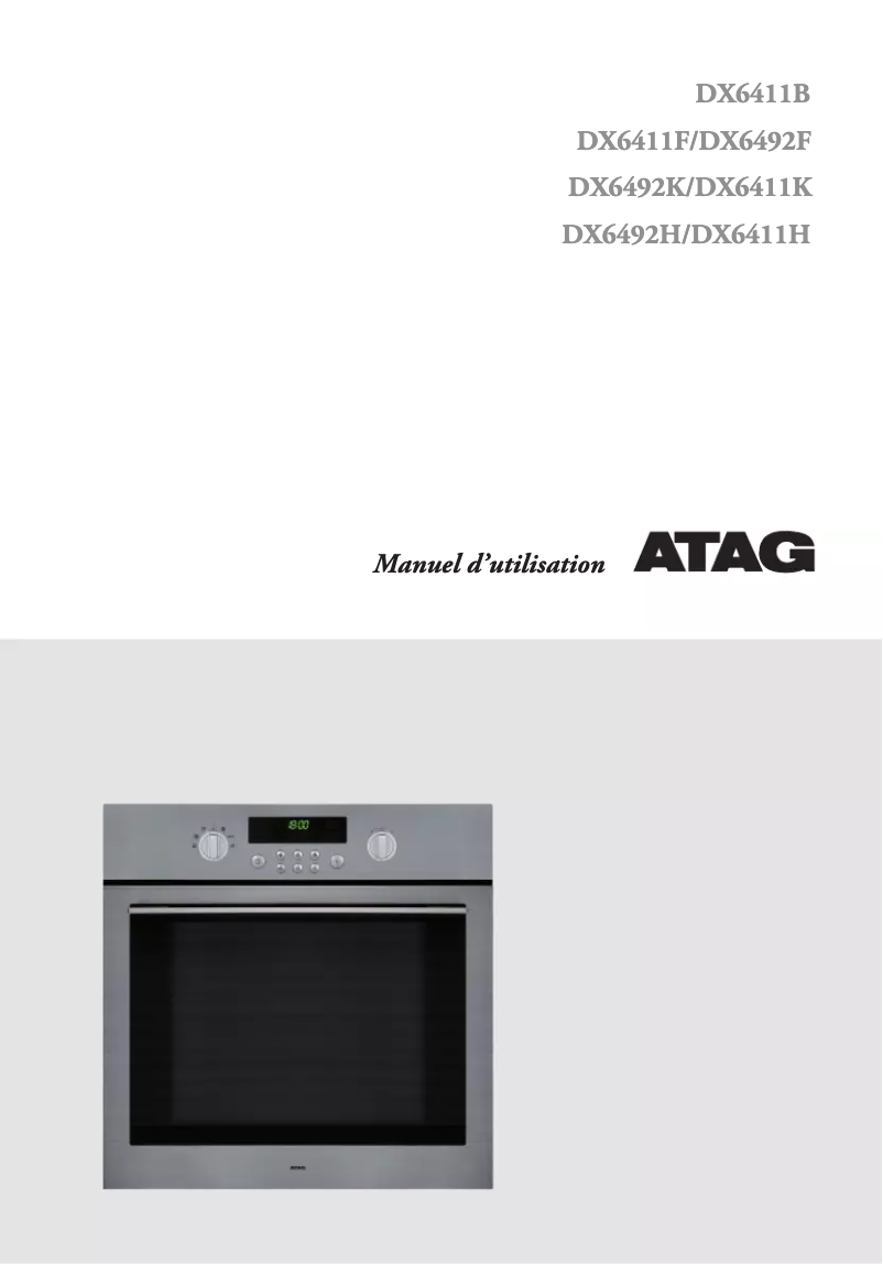 Page 1 de la notice Manuel utilisateur Atag DX6411B