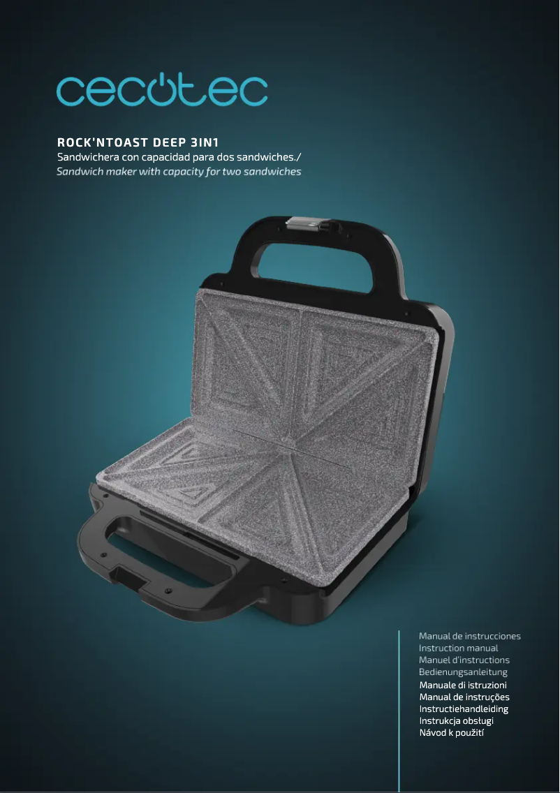Page 1 de la notice Manuel utilisateur Cecotec Rock'nToast Deep 3in1