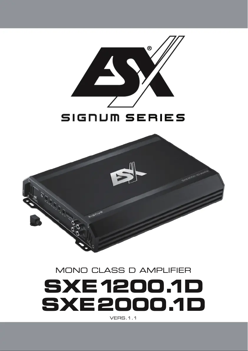 Page 1 de la notice Manuel utilisateur ESX Signum SXE1200.1D