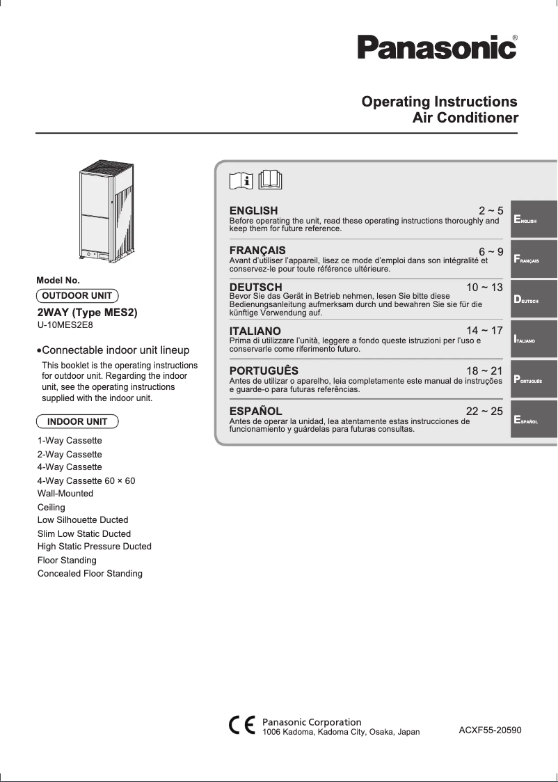 Page 1 de la notice Manuel utilisateur Panasonic U-10MES2E8