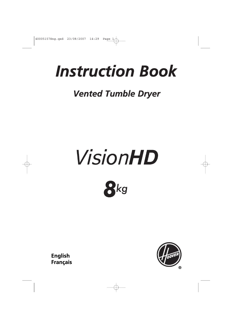 Image de la première page du manuel de l'appareil VHV 380X-47