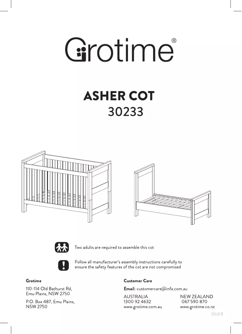 Página 1 del manual Manual de usuario Grotime Asher Cot