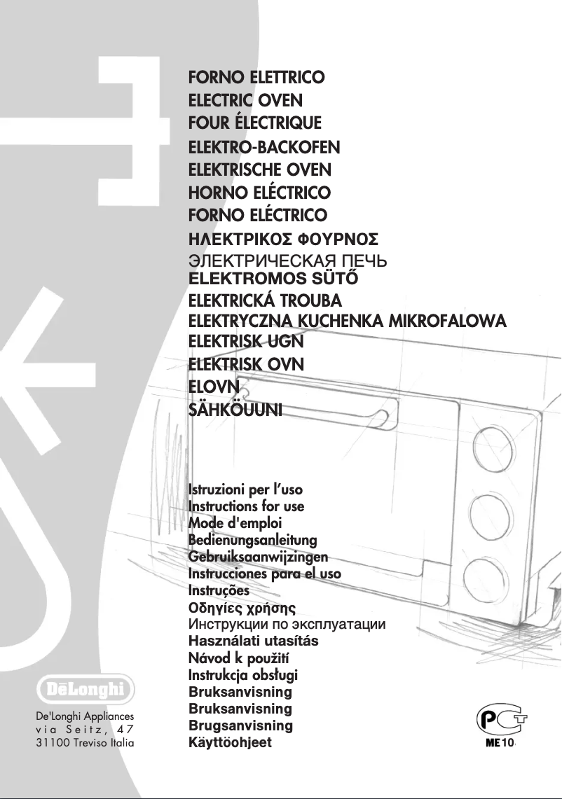Page n°1 - Manuel utilisateur DeLonghi EO 20312