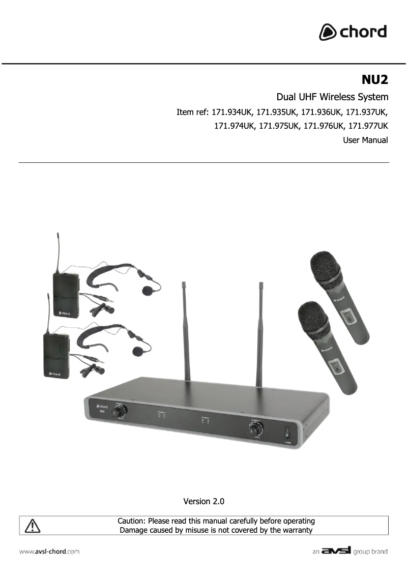 Page 1 de la notice Manuel utilisateur Chord NU2