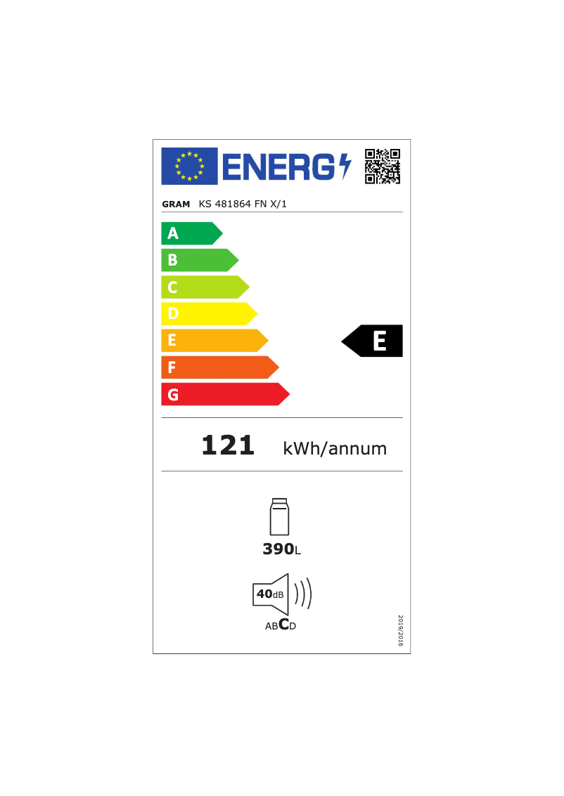 Page n°1 - Label énergétique Gram KS 481864 FN X/1