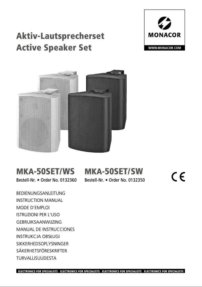 Page 1 de la notice Manuel utilisateur Monacor MKA-50SET