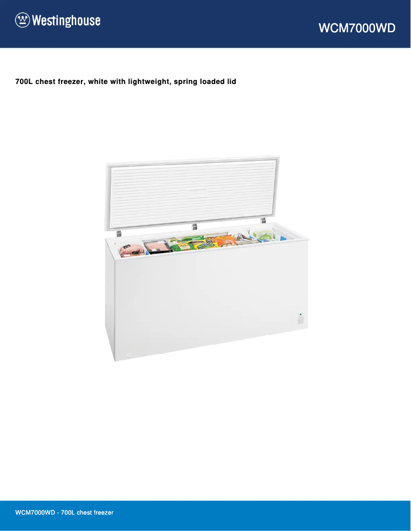 Page n°1 - Fiche technique Westinghouse WCM7000WD