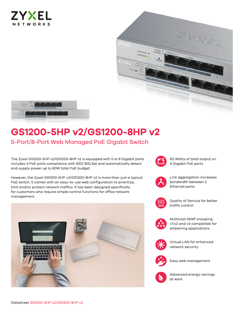 Image de la première page du manuel de l'appareil GS1200-8HP v2