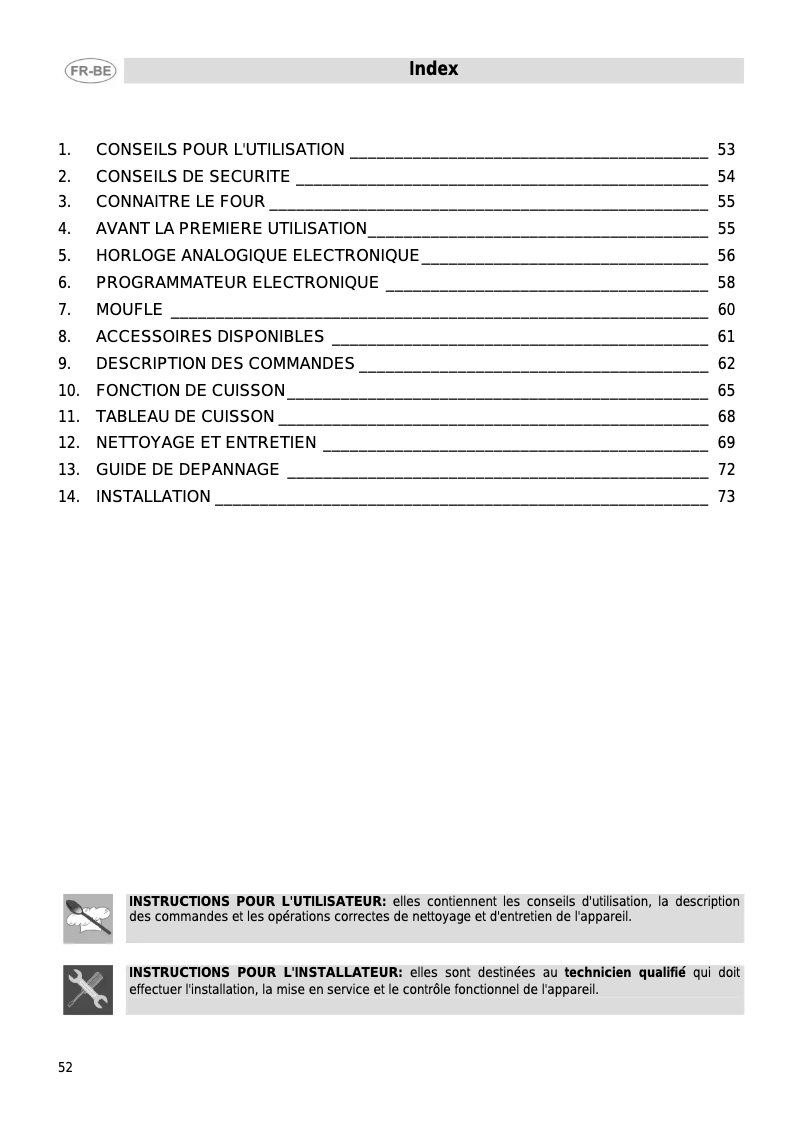 Page 1 de la notice Manuel utilisateur Smeg DO10PSS-5