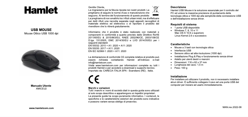 Image de la première page du manuel de l'appareil XMICEU2-OEM