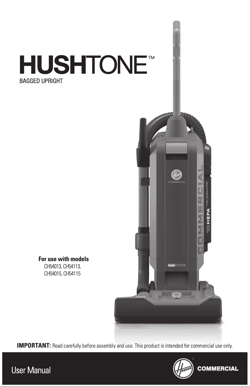 Image de la première page du manuel de l'appareil Commercial HushTone CH54115