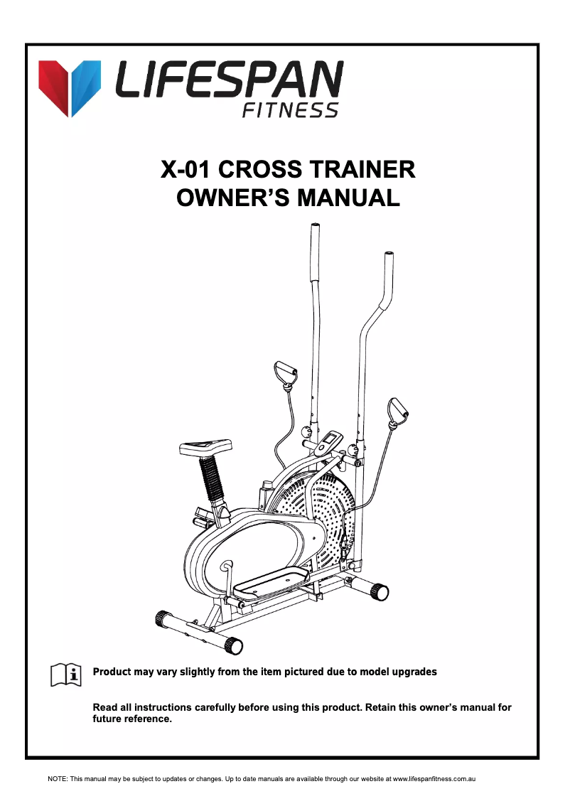 Image de la première page du manuel de l'appareil X-01