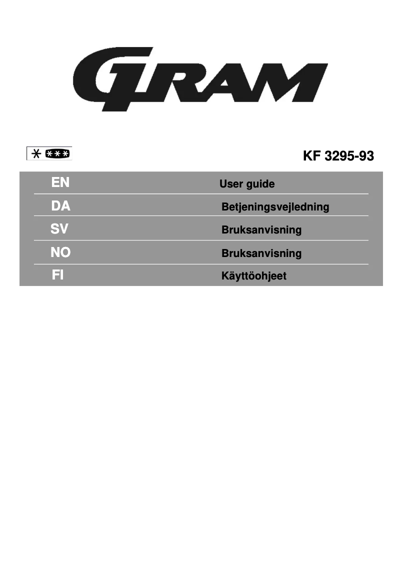 Page 1 de la notice Manuel utilisateur Gram KF 3295-93 V
