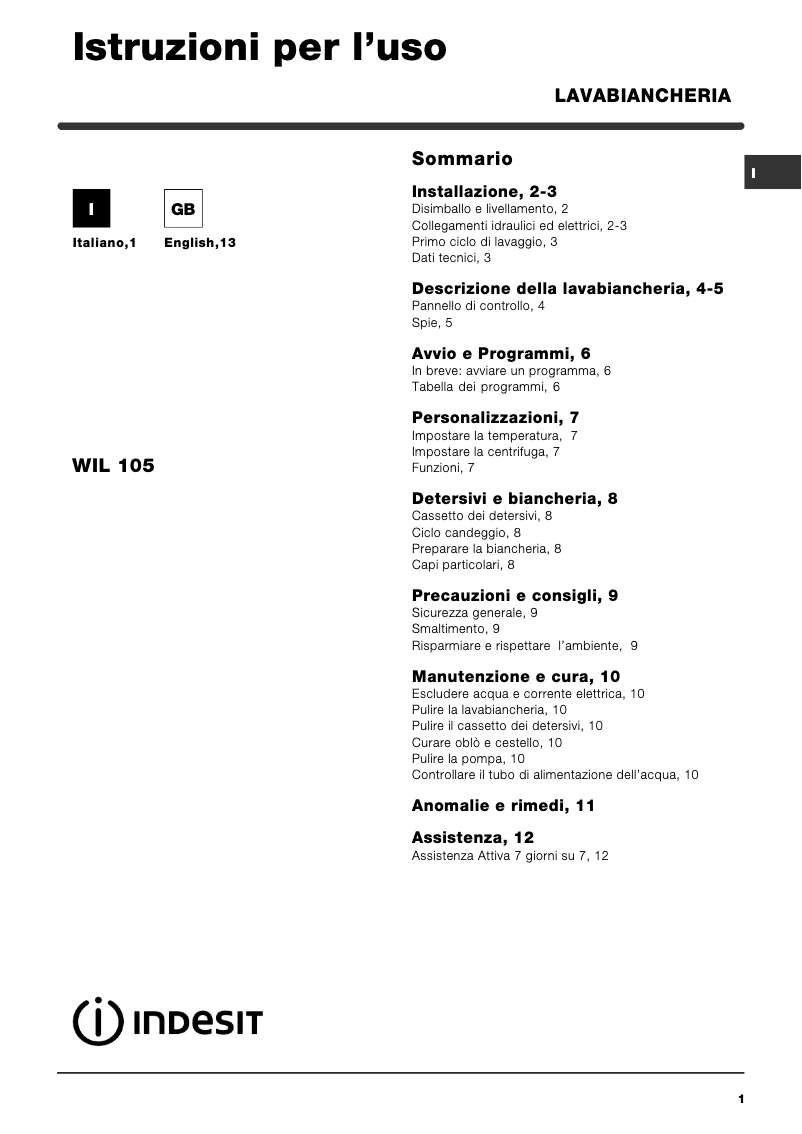 Imagen de la primera página del manual del dispositivo WIL 105 (EU)