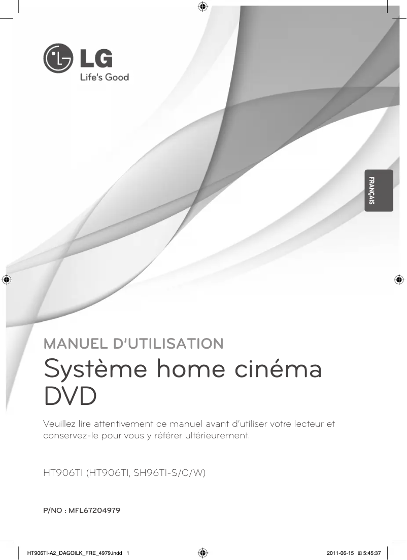 Page 1 de la notice Manuel utilisateur LG HT906TI