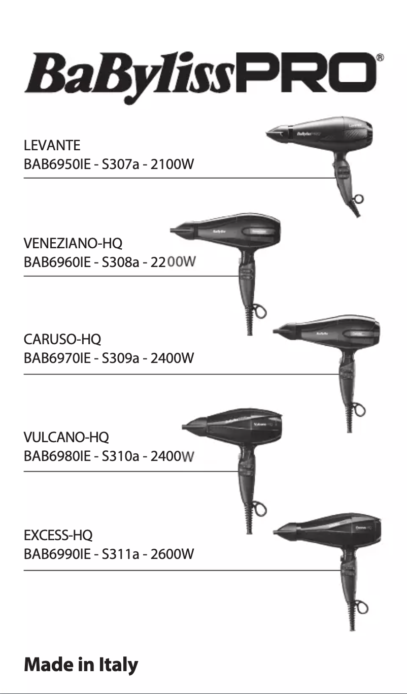 Page n°1 - Manuel utilisateur BaByliss CARUSO-HQ BAB6970IE