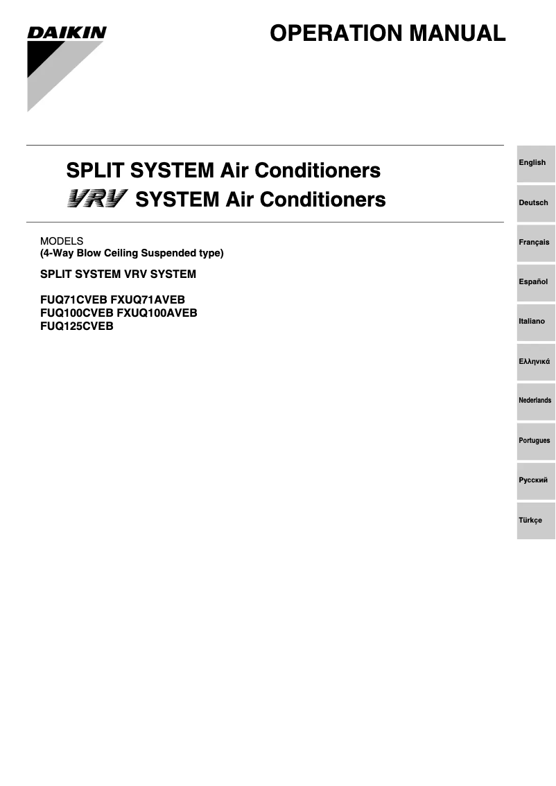 Página 1 del manual Manual de usuario Daikin FUQ125CVEB