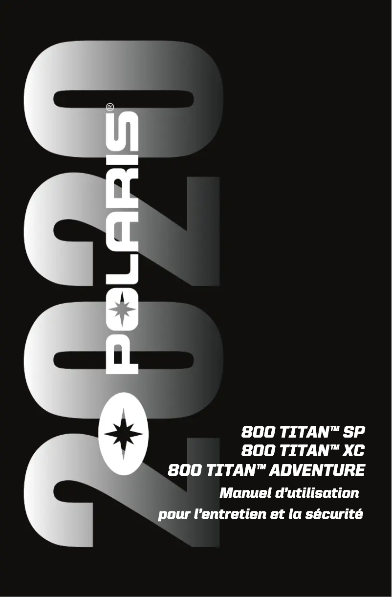 Page 1 de la notice Manuel utilisateur Polaris 800 Titan XC 155 (2020)