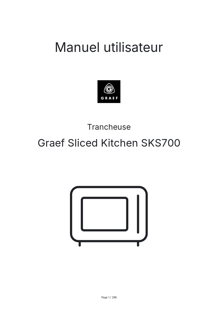 Image de la première page du manuel de l'appareil Sliced Kitchen SKS700