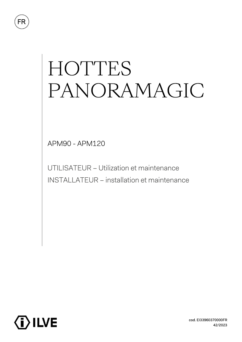 Page n°1 - Manuel utilisateur Ilve APM90