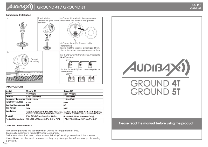 Page n°1 - Manuel utilisateur Audibax Ground 6T