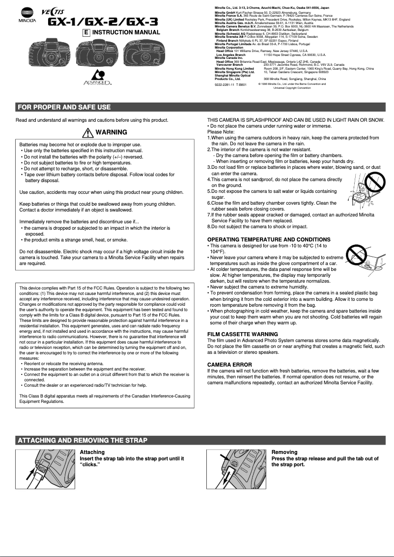 Page n°1 - Manuel utilisateur Konica Minolta Vectis GX-3