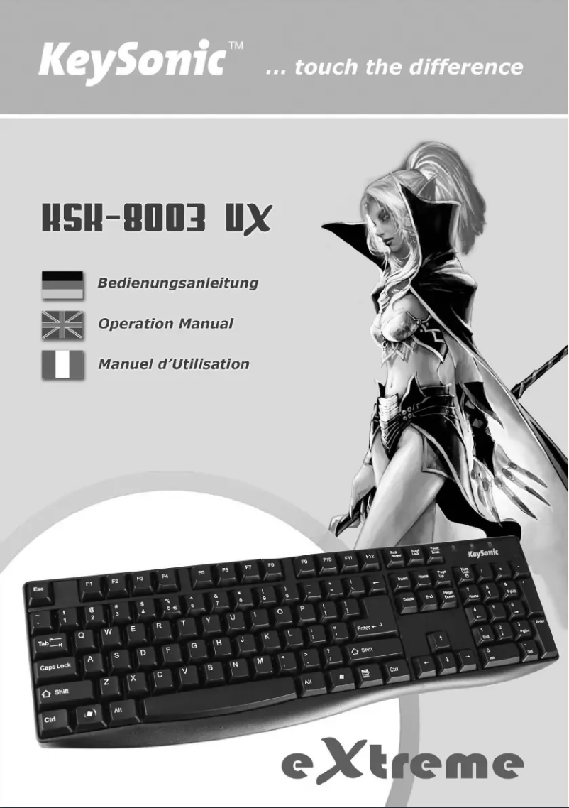 Page n°1 - Manuel utilisateur KeySonic KSK-8003 UX