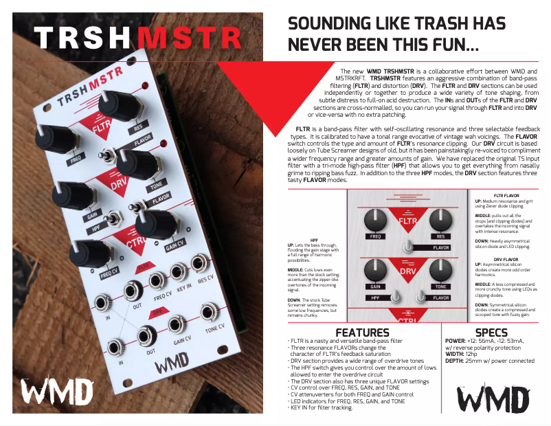 Page n°1 - Manuel utilisateur WMD TRSH MSTR