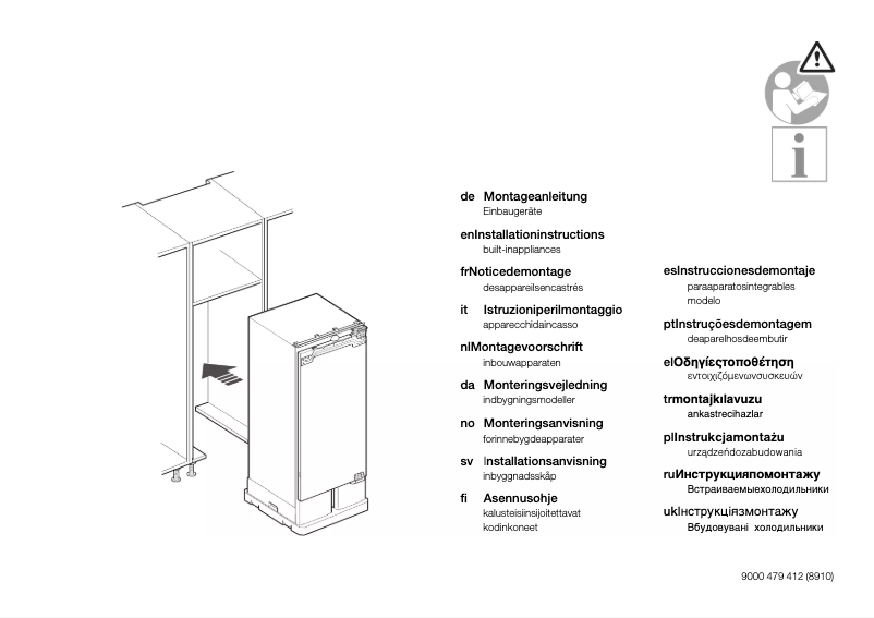 Page 1 de la notice Guide d'installation Gaggenau RB289203