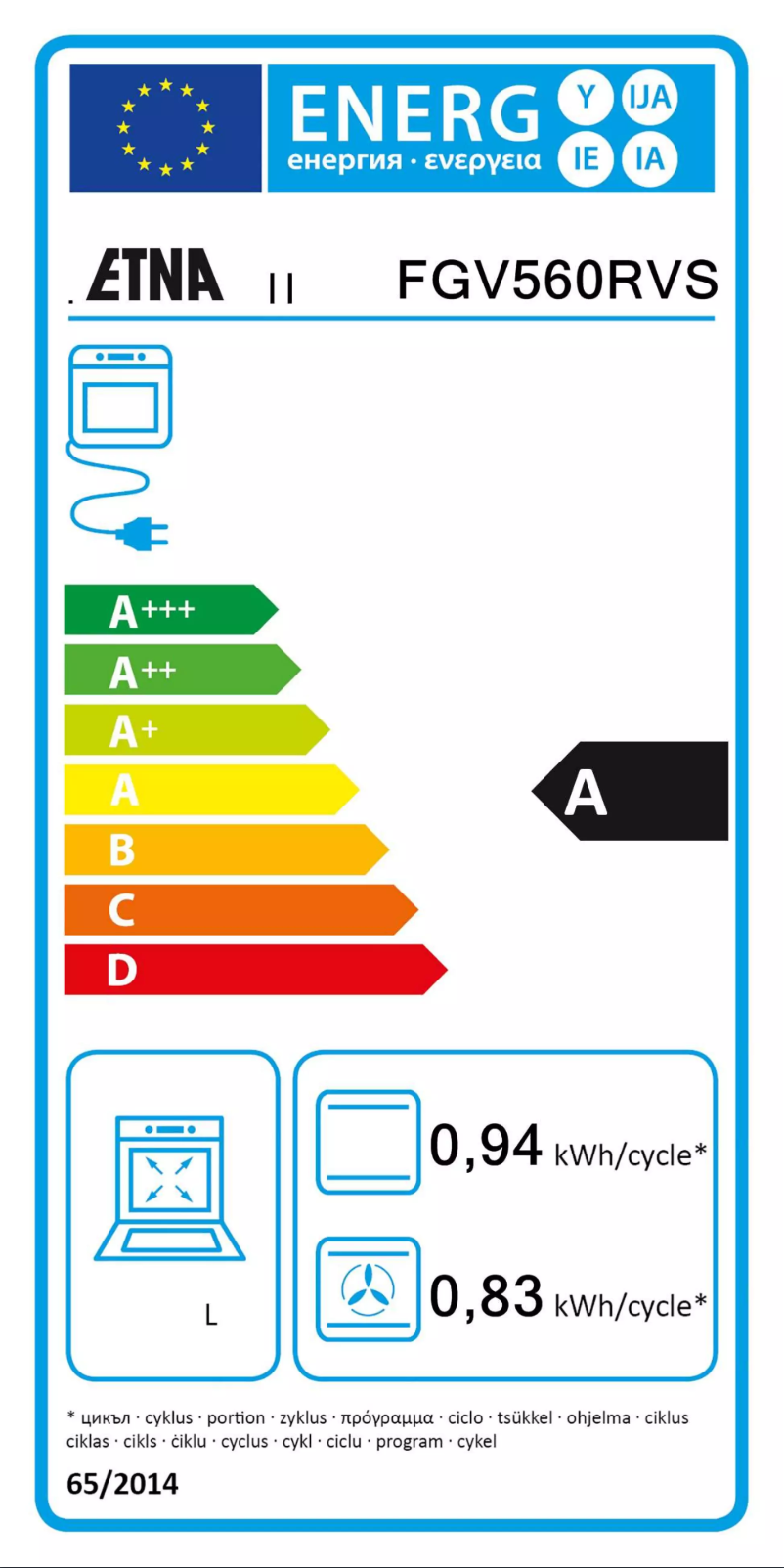 Page n°1 - Label énergétique Etna FGV560RVS