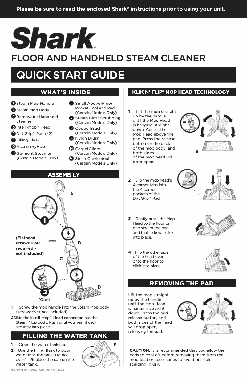 Image de la première page du manuel de l'appareil Lift-Away S6005UKQ