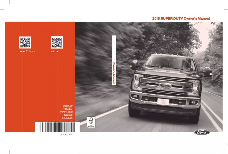 Image de la première page du manuel de l'appareil Super Duty (2018)