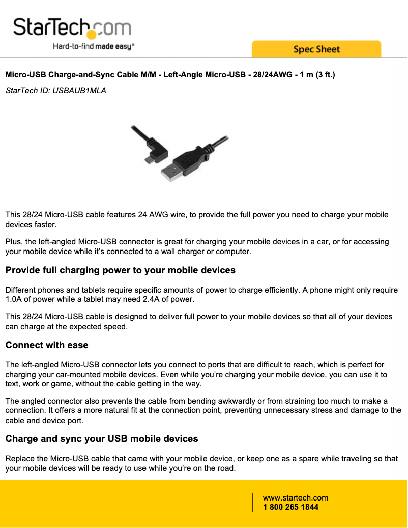 Image de la première page du manuel de l'appareil USBAUB1MLA