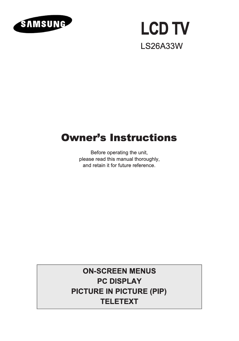 Página 1 del manual Manual de usuario Samsung LS26A33W
