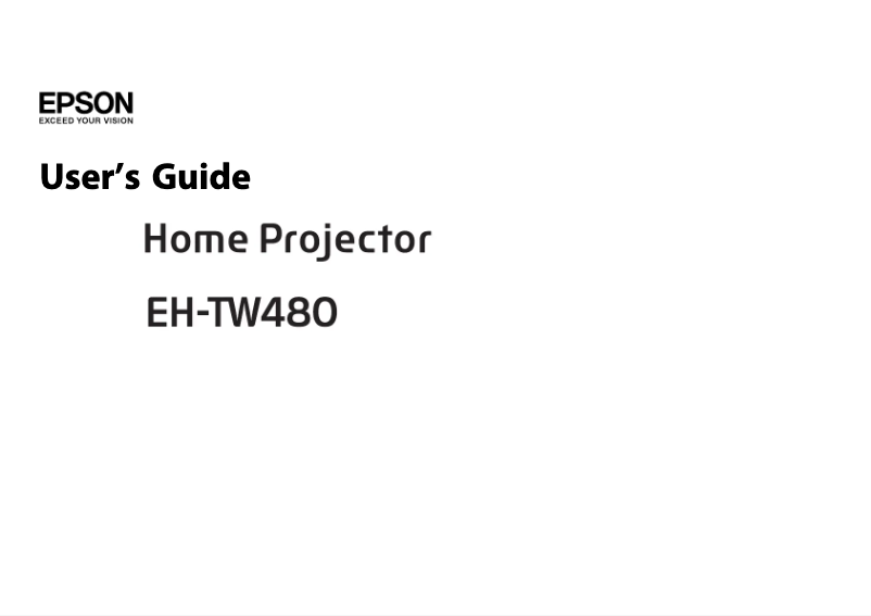 Página 1 del manual Manual de instrucciones Epson EH-TW480