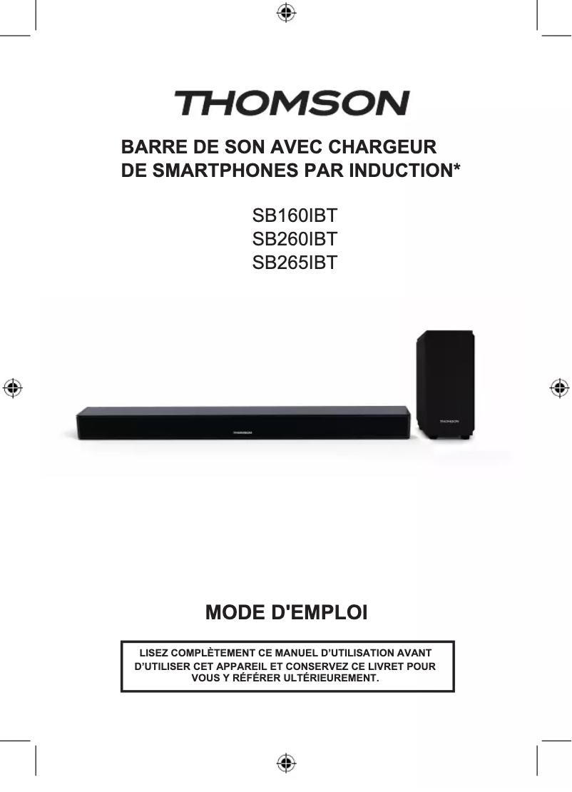 Page 1 de la notice Manuel utilisateur Thomson SB265IBT