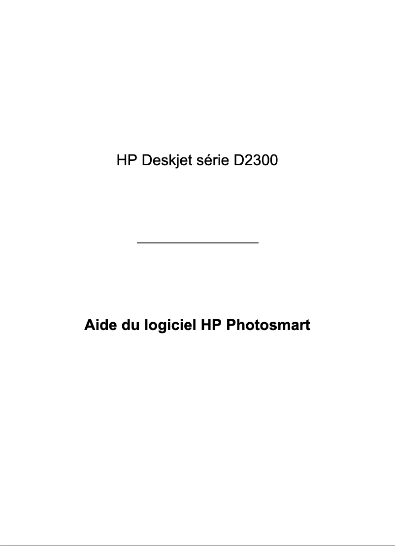 Page n°1 - Manuel utilisateur HP Deskjet D2300