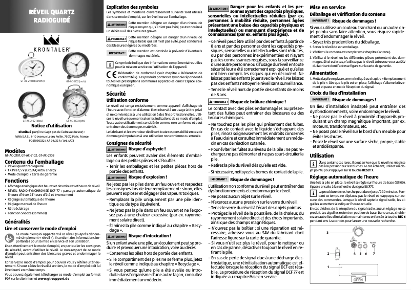 Page 1 de la notice Manuel utilisateur Krontaler GT-AC-2103