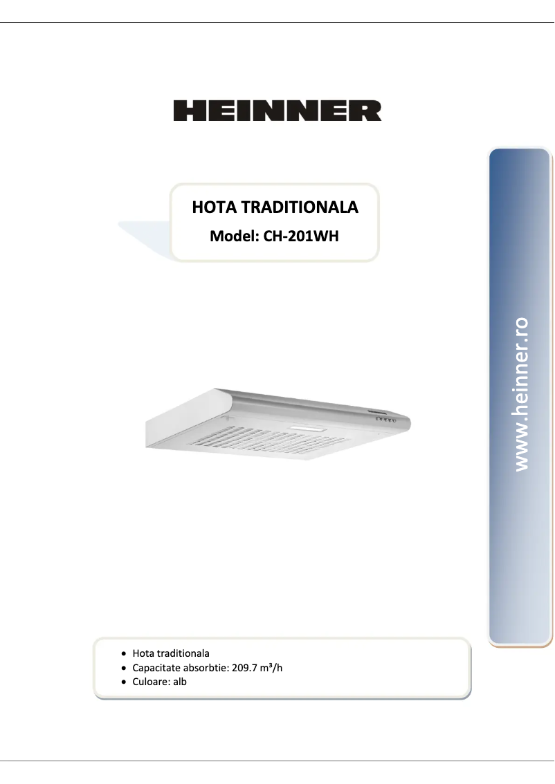 Image de la première page du manuel de l'appareil CH-201WH