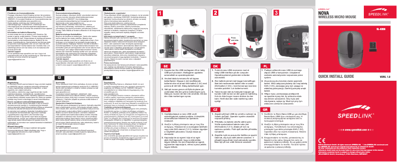 Page n°1 - Manuel utilisateur Speed-Link Nova SL-6356