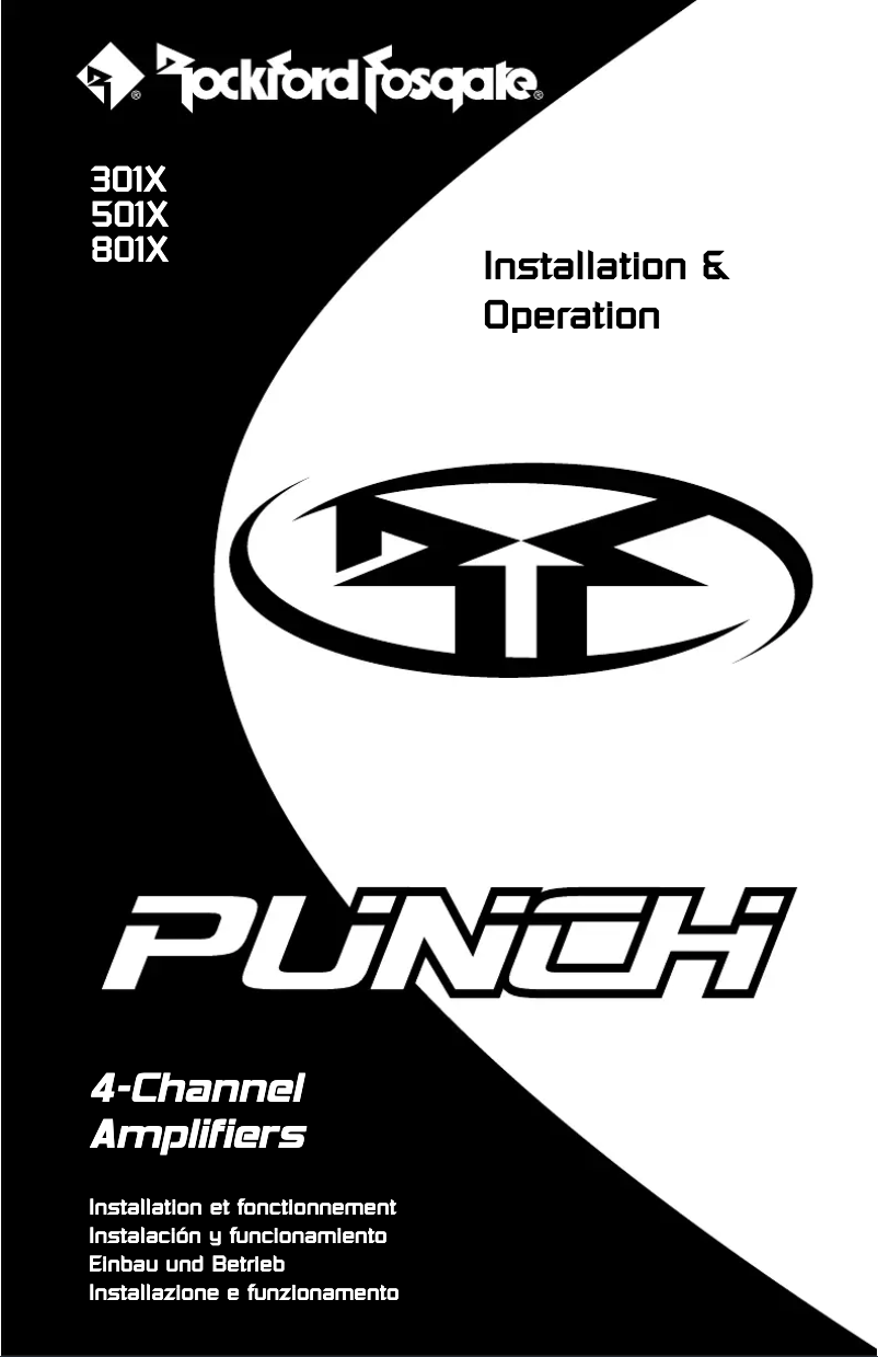 Page n°1 - Manuel utilisateur Rockford Fosgate Punch 301X