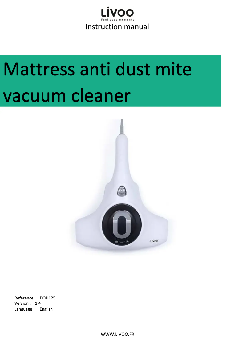 Page 1 de la notice Manuel utilisateur Livoo DOH125
