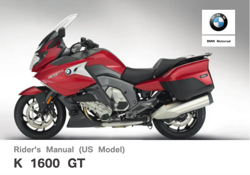 Image de la première page du manuel de l'appareil K 1600 GT (2017)