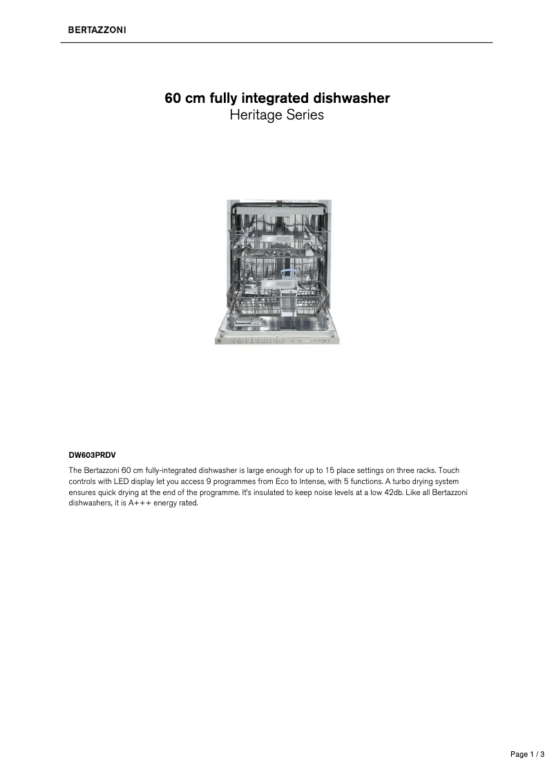 Image de la première page du manuel de l'appareil DW603PRDV