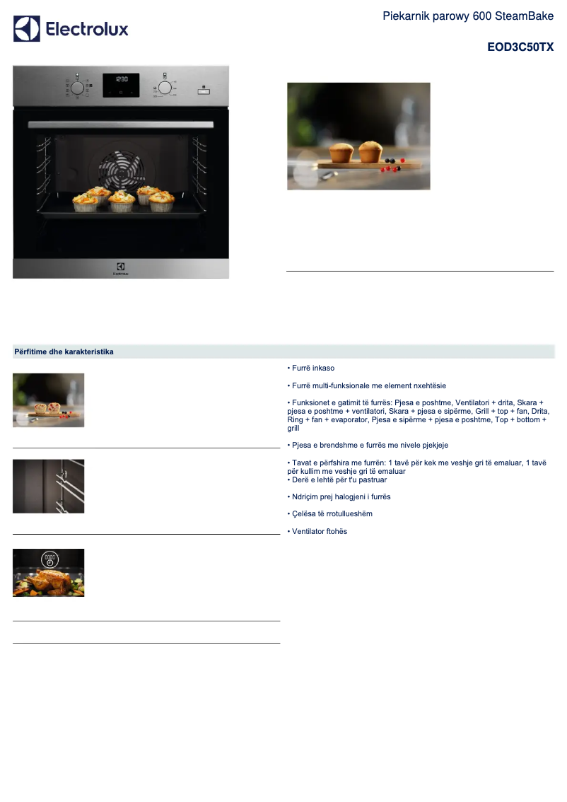 Page n°1 - Fiche technique Electrolux EOD3C50TX