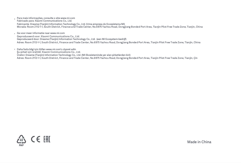 Page 1 de la notice Manuel utilisateur Xiaomi Mi Vacuum Cleaner G10