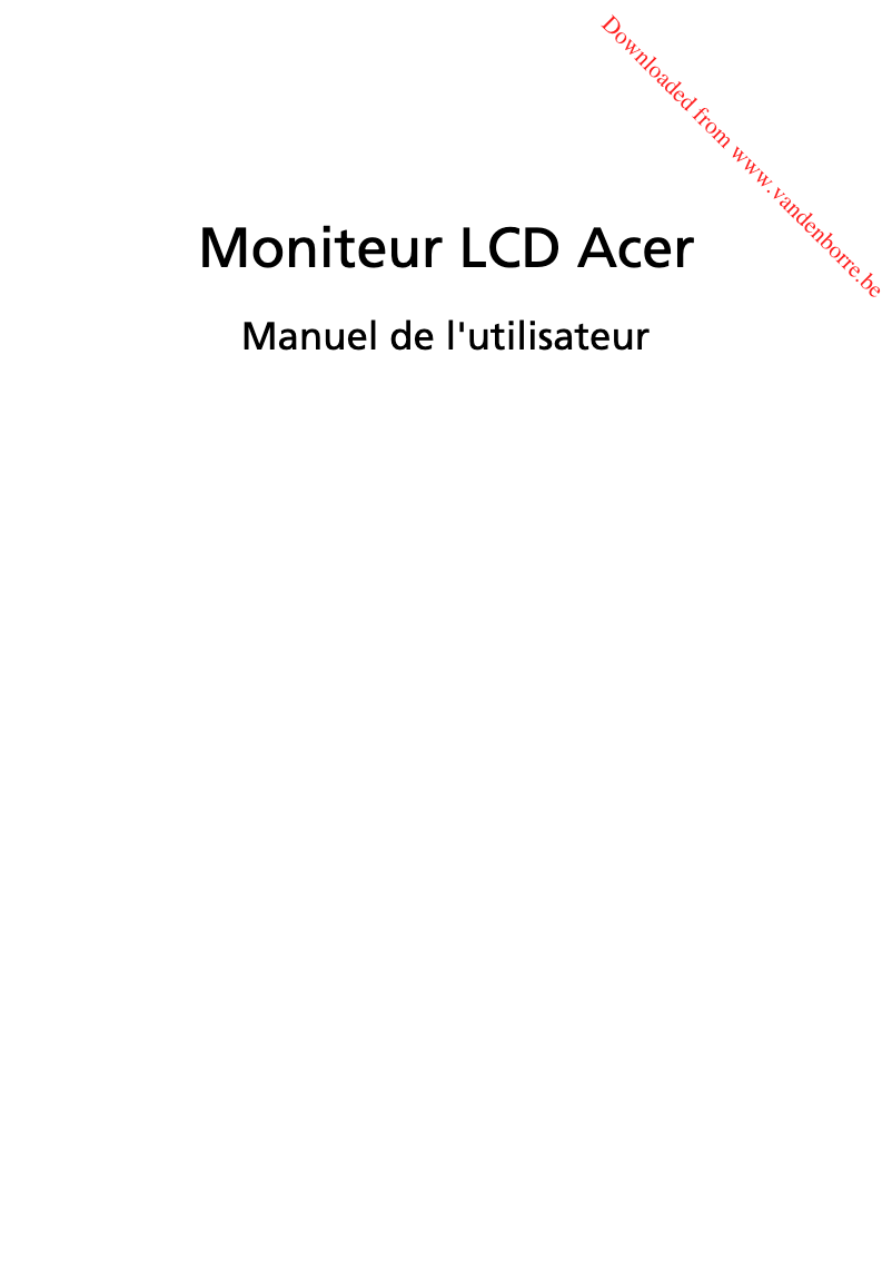 Page 1 de la notice Manuel utilisateur Acer K2 K272HL