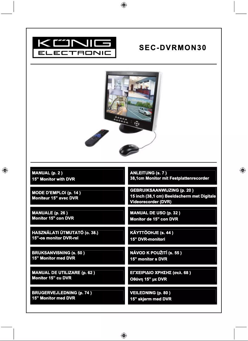 Page n°1 - Manuel utilisateur Konig SEC-DVRMON30